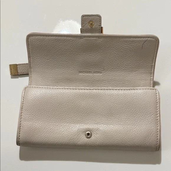 Michael Kors Beige Leather Wallet with Buckle - Picture 9 of 16